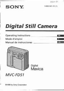 Sony MVC FD 51 manual. Camera Instructions.